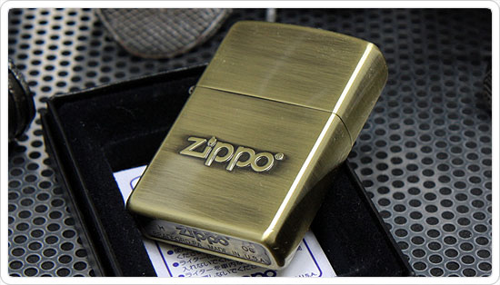 Zippo Logo satin brass
