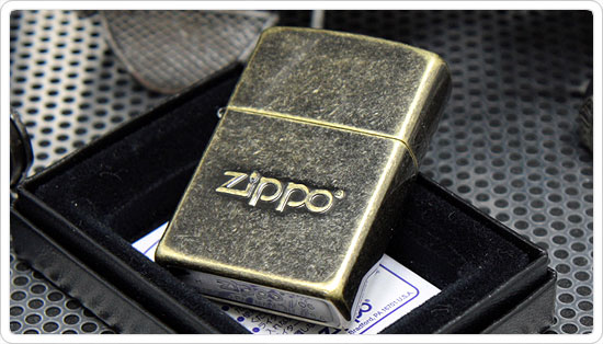 Zippo Logo antique brass