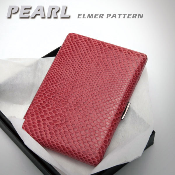 Pearl 담배케이스 Elmer Pattern Leather 엘머-레드 70x100(일반9개/롱12개)