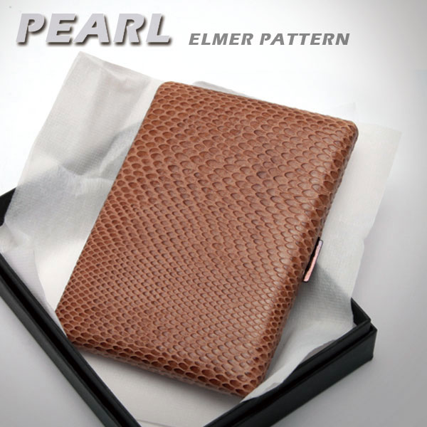 Pearl 담배케이스 Elmer Pattern Leather 엘머-브라운 70x100(일반9개/롱12개)