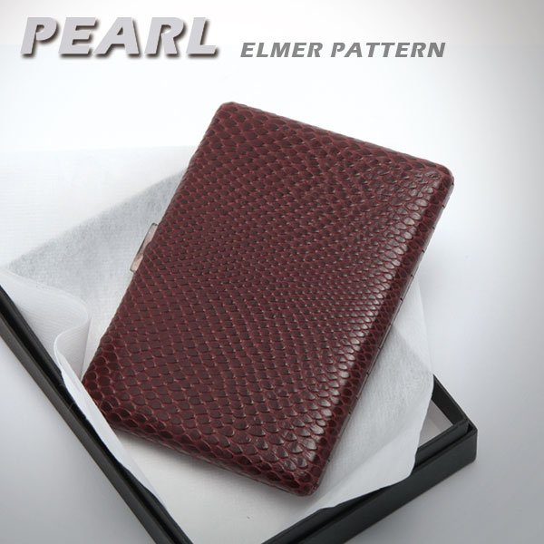 Pearl 담배케이스 Elmer Pattern Leather 엘머-다크브라운 70x100(일반9개/롱12개)